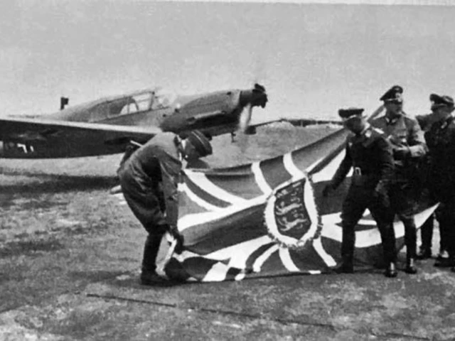 Germans land and remove Jersey flag